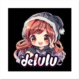 Delulu Anime Girl Posters and Art